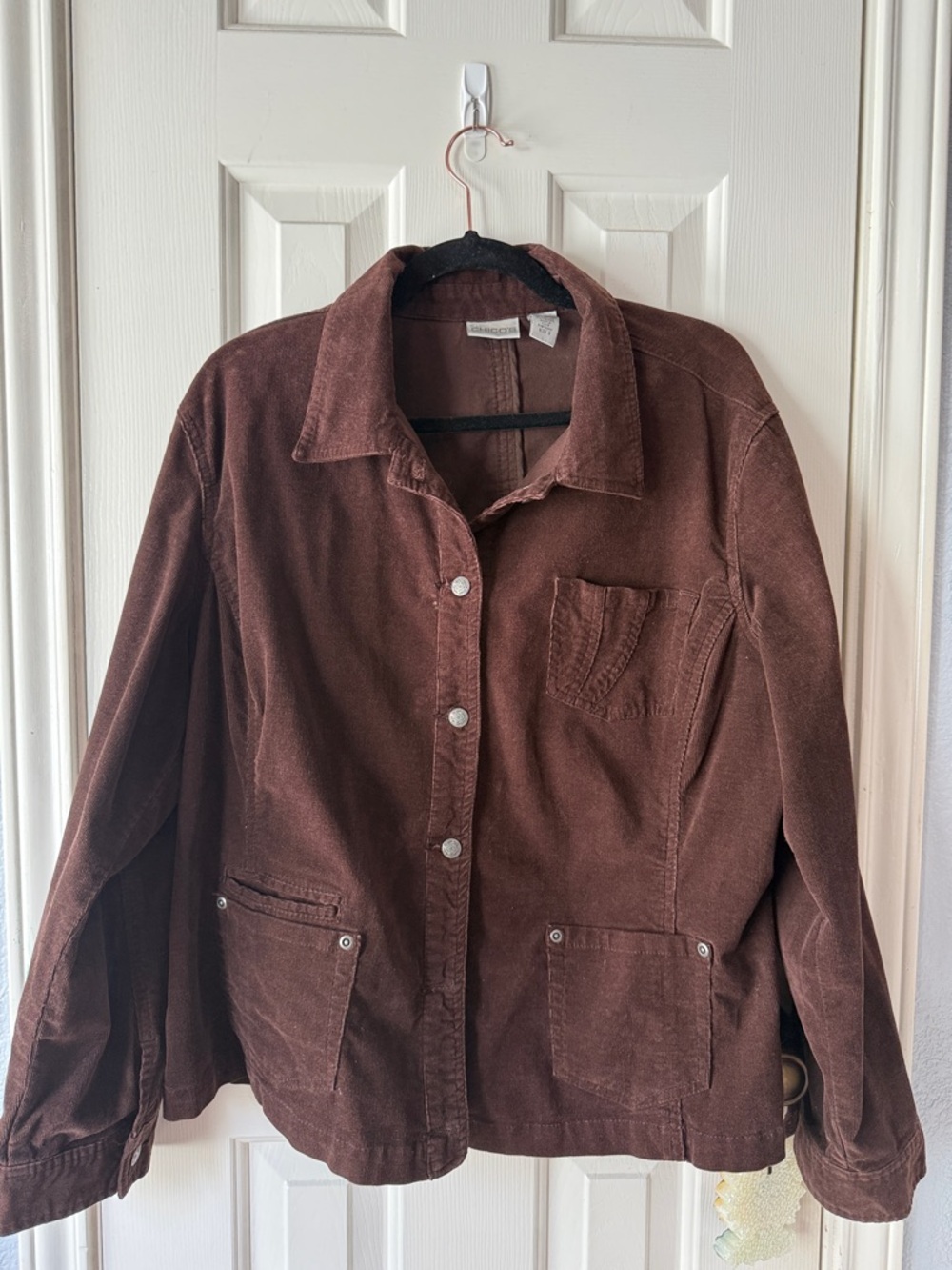 Chico's Brown Corduroy Button-Front Jacket